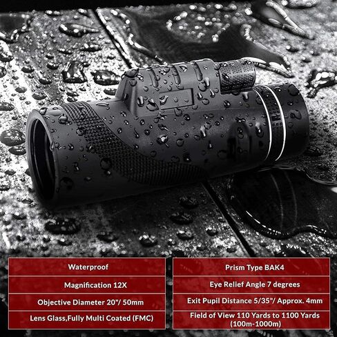 Monocular Telescope 16x52 Monocular Double Focus Zoom Adjustment with Mobile Phone Holder Waterproof Monocular Set Telescope - in Saudi Arabia