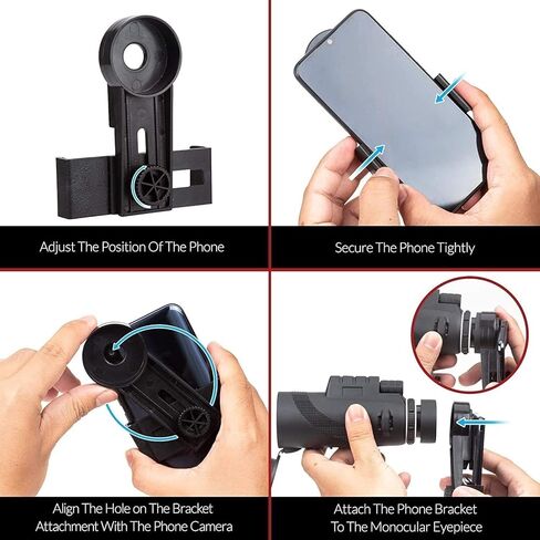 40x60 Monocular Telescope, Monocular for Mobile Phone Professional Handheld HD Outdoor Monocular for Hunting Hiking - in Saudi Arabia