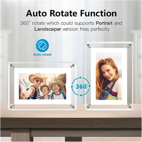 5/7 Inch 1080P Digital Photo Frame, Acrylic Video Player, Motion Smart Picture Frame, 4GB Memory, USB/SD Playback, HD Display, Home & Office Decor in Saudi Arabia
