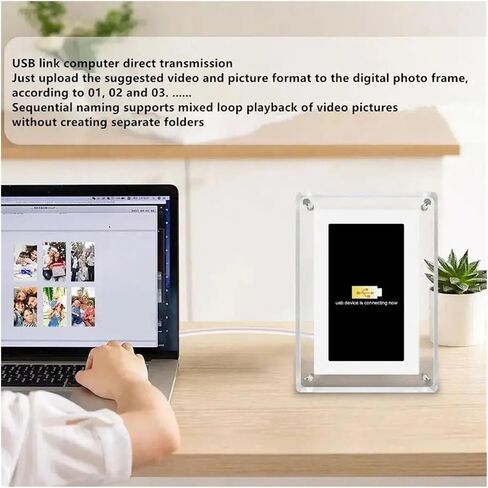 5/7 Inch 1080P Digital Photo Frame, Acrylic Video Player, Motion Smart Picture Frame, 4GB Memory, USB/SD Playback, HD Display, Home & Office Decor in Saudi Arabia