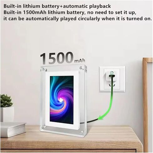 5/7 Inch 1080P Digital Photo Frame, Acrylic Video Player, Motion Smart Picture Frame, 4GB Memory, USB/SD Playback, HD Display, Home & Office Decor in Saudi Arabia