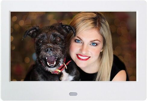 7 Inch LED Digital Photo Frame, MP3/MP4 Movie Player, 720P Video Playback, USB & Remote Control, White in Saudi Arabia