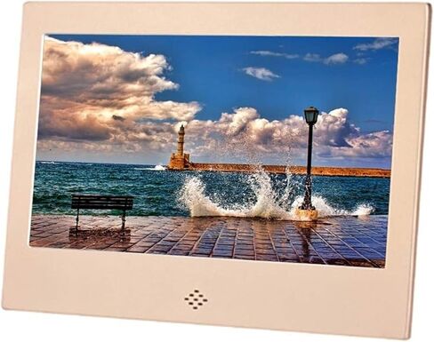 10-Inch Digital Photo Frame with Human Body Induction, Metal Shell, Video Player & Music Support, Silver – Remote Control & Multiple Format Playback in Saudi Arabia