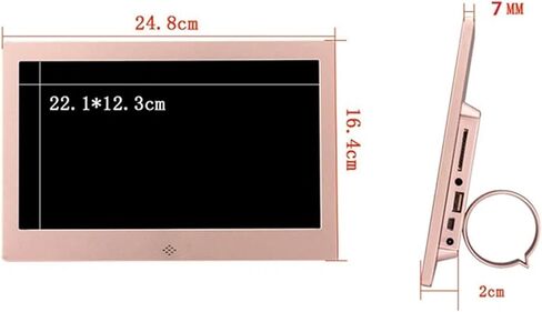10-Inch Digital Photo Frame with Human Body Induction, Metal Shell, Video Player & Music Support, Silver – Remote Control & Multiple Format Playback in Saudi Arabia