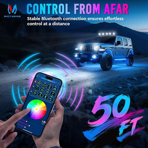 MICTUNING Wireless RGB 12 Gang Switch Panel, Remote Control Range Up to 265FT Multifunction Backlit Manual Toggle Momentary Flash Strobe Circuit Control Relay System Box for Off Road Truck SUV UTV RV in Saudi Arabia