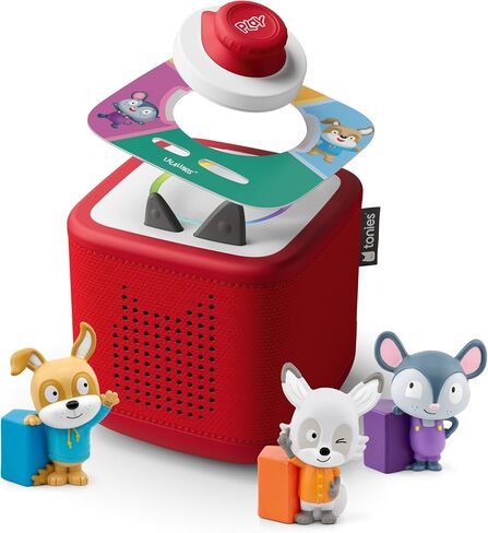 مجموعة مشغل الصوت Toniebox 2 للأطفال بعمر 3 سنوات فما فوق مع Lalalinos Akio وCosmo وScout Figurines وTonieplay Game & Controller - أزرق سماوي in Saudi Arabia