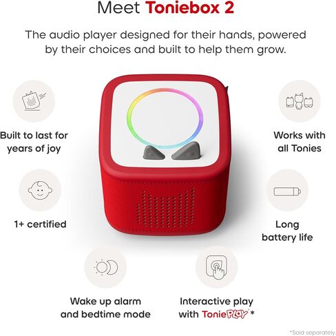 مجموعة مشغل الصوت Toniebox 2 للأطفال بعمر 3 سنوات فما فوق مع Lalalinos Akio وCosmo وScout Figurines وTonieplay Game & Controller - أزرق سماوي in Saudi Arabia
