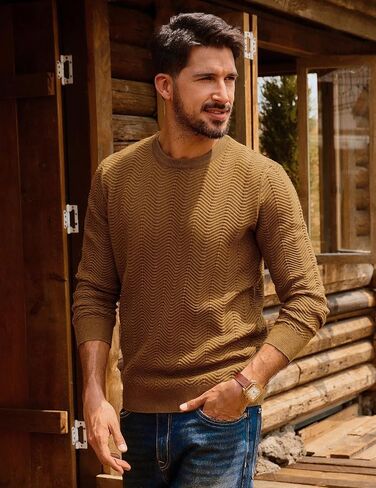 PJ PAUL JONES Mens Crewneck Sweaters Slim Fit Lightweight Knit Pullover Sweaters for Casual in Saudi Arabia