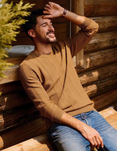PJ PAUL JONES Mens Crewneck Sweaters Slim Fit Lightweight Knit Pullover Sweaters for Casual in Saudi Arabia