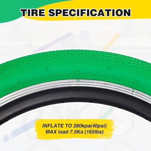 ZUKKA 20 x 2.4 Bike Tire 2 Pack 20 inch x 2.4 BMX Bike Tire Folding Replacement Tire for MTB Mountain Bike, BMX Bicycle Commuter Bike in Saudi Arabia