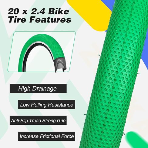 ZUKKA 20 x 2.4 Bike Tire 2 Pack 20 inch x 2.4 BMX Bike Tire Folding Replacement Tire for MTB Mountain Bike, BMX Bicycle Commuter Bike in Saudi Arabia