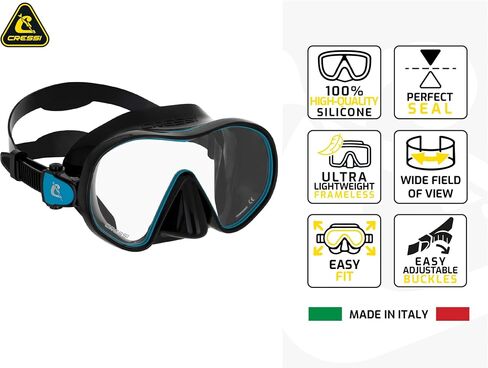 Cressi Lens Lens Scuba Scuba Scubless للحصول على رؤية جيدة | F-Dent: مصمم في إيطاليا in Saudi Arabia