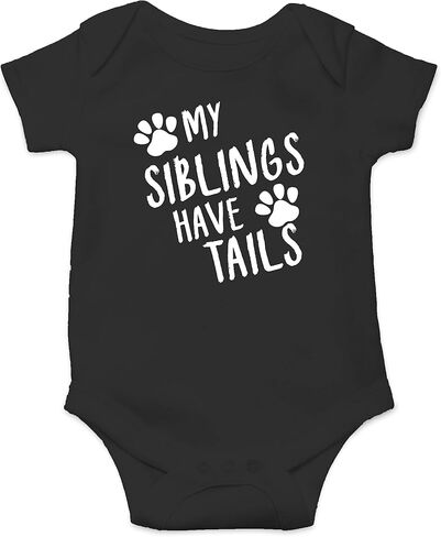 My Siblings Have Tails - بدلة أطفال مرحة من أساسيات الأطفال - ملابس للأولاد حديثي الولادة وملابس للفتيات حديثي الولادة in Saudi Arabia
