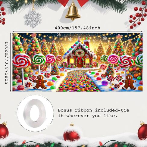 Nuxovilar Christmas Garage Door Cover Hanging Banner Decorations Extra Large Backdrop Xmas Cover Holiday Party Supplies Home Wall for Home Skins Murals Outdoor/Indoor Polyester (Type D,6 X 13 Foot) in Saudi Arabia