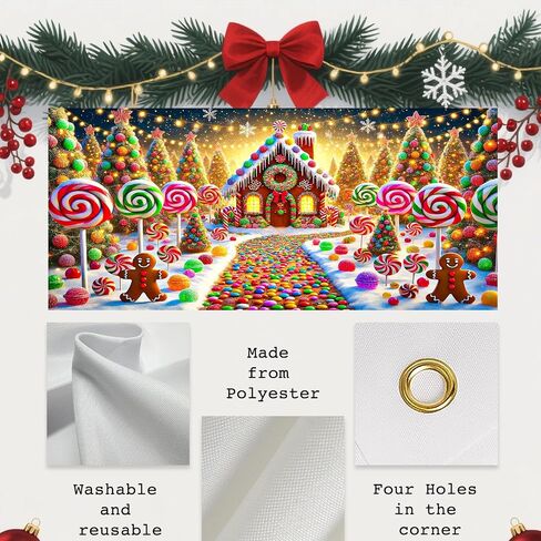 Nuxovilar Christmas Garage Door Cover Hanging Banner Decorations Extra Large Backdrop Xmas Cover Holiday Party Supplies Home Wall for Home Skins Murals Outdoor/Indoor Polyester (Type D,6 X 13 Foot) in Saudi Arabia