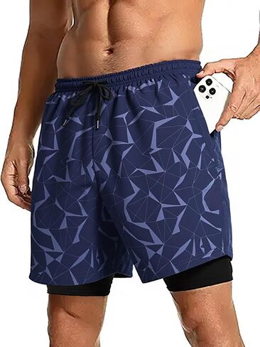 Men's Athletic Shorts 2-in-1 Quick Drying Sports Fitness Running Shorts in Saudi Arabia