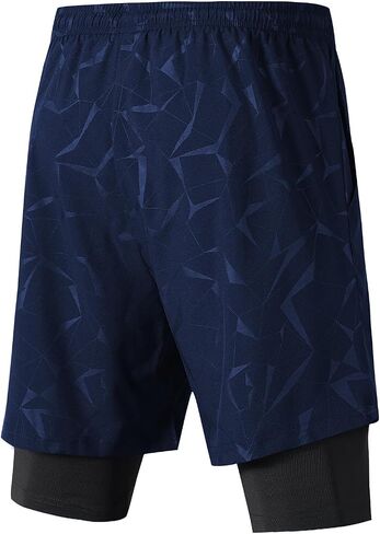 Men's Athletic Shorts 2-in-1 Quick Drying Sports Fitness Running Shorts in Saudi Arabia