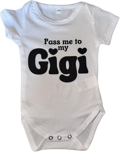 Generic Pass me to My Gigi - Papa, Baby Bodysuit,White in Kuwait
