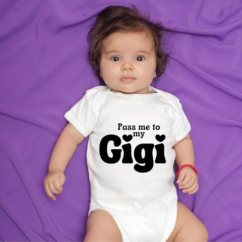 Generic Pass me to My Gigi - Papa, Baby Bodysuit,White in Kuwait