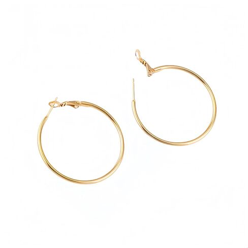 Gold Hoop Earrings for Women,Hypoallergenic Surgical Steel Hoop Earrings 30mm,925 Sterling Silver Post, Classic Hoops Everyday Wear in Saudi Arabia