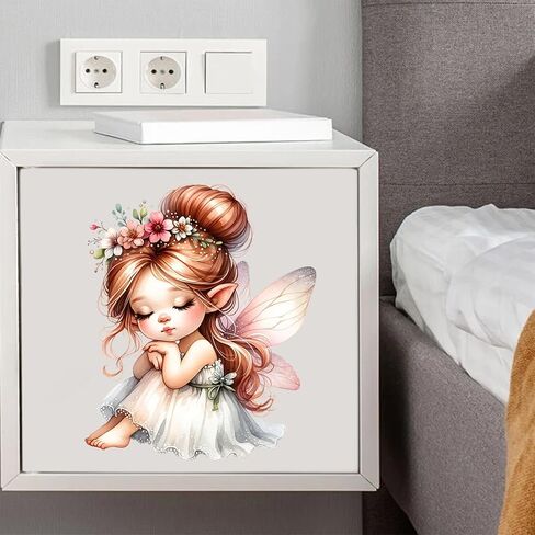 Butterfly Girl Wall Stickers Flower Fairy Wall Decal Cute Baby Room Decor for Kids Bedroom Playroom Pink Bedroom in Kuwait