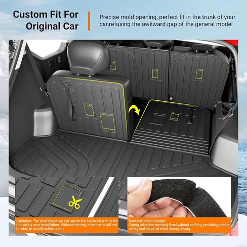 powoq 6&7 Seats Floor Mat Compatible with 2024-2026 KIA EV9 Cargo Mat Floor Liner Trunk Mat TPE Backrest Mat with Cargo Liner Replacement for 2024 2025 2026 KIA EV9 Accessories in Saudi Arabia