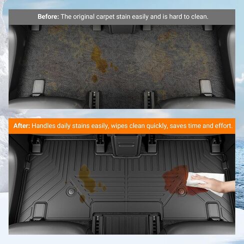 powoq 6&7 Seats Floor Mat Compatible with 2024-2026 KIA EV9 Cargo Mat Floor Liner Trunk Mat TPE Backrest Mat with Cargo Liner Replacement for 2024 2025 2026 KIA EV9 Accessories in Saudi Arabia