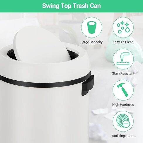 Garvee 17 Gallon/65 Liter Trash Can ، علبة القمامة المقاومة للبصمات المصنوعة من الفولاذ المقاوم للبصمات. in Kuwait