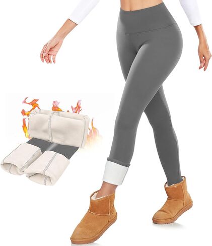 DHSO Winter Freece حرارية مبطنة من طماق النساء - سروال مكافحة البطن دافئ كثيف عالي الخصر للثلج البرد in Kuwait