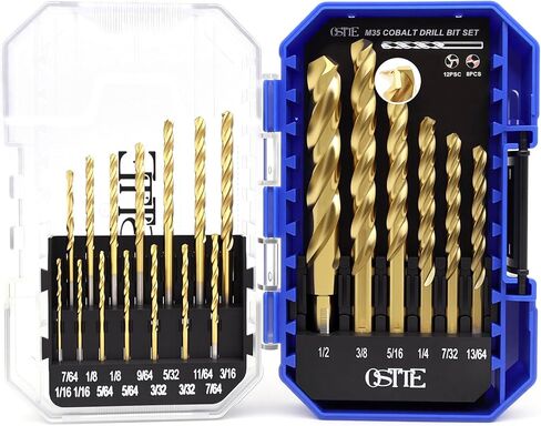 مجموعة بتات الكوبالت ، 115pcs M35 HSS تويست الحفر قطع الحفر للمعادن المصنفة الألومنيوم من الفولاذ المقاوم للصدأ البلاستيك الحديد ، مع صندوق تخزين مؤشر الحفر المعدنية in Kuwait