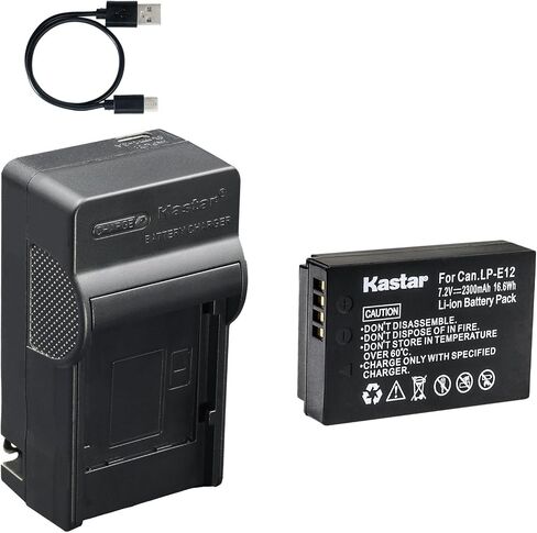 Kastar 1-Pack Battery and AC & USB-C Charger, Compatible with Canon LP-E12, LC-E12, LC-E12E, EOS M, M2, M10, M50, M50 Mark II, M100, M200, 100D, Rebel SL1, PowerShot SX70 HS Cameras in Saudi Arabia