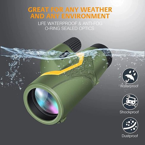 Monocular Telescope, 12x50 High Power HD Monocular for Bird Watching Adults with Smartphone Holder BAK4 Prism for Wildlife Hunting Camping Travelling - in Saudi Arabia
