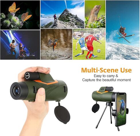 Monocular Telescope, 12x50 High Power HD Monocular for Bird Watching Adults with Smartphone Holder BAK4 Prism for Wildlife Hunting Camping Travelling - in Saudi Arabia