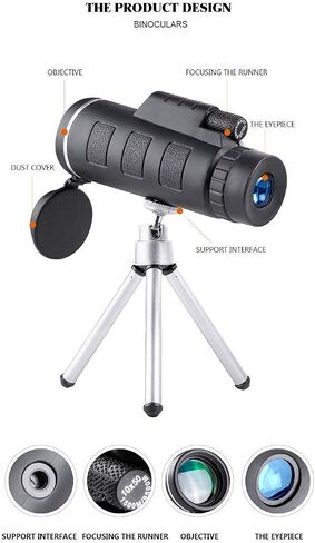 Telescope Updated Monocular Telescope - - 80 x 200 High Power HD Monocular with Smartphone Holder and Tripod Waterproof Monocular with for Bird Watching, Camping, Hiking in Saudi Arabia