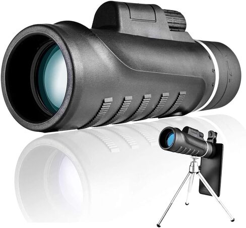 HD High Power Bak4 Prism Monocular Waterproof Monocular Scope with Smartphone Adapter Tripod for Birdwatching Hunting Hiking Camping Sightseeing,Monocular Star Scope Telescope - in Saudi Arabia