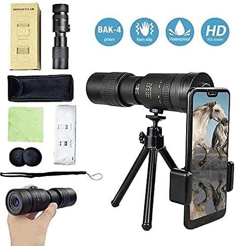 تلسكوب أحادي العين 4K تكبير تليفوتوغرافي فائق 10-300X40 مم تلسكوب مقاوم للماء للهواتف الذكية والصيد والتخييم in Saudi Arabia