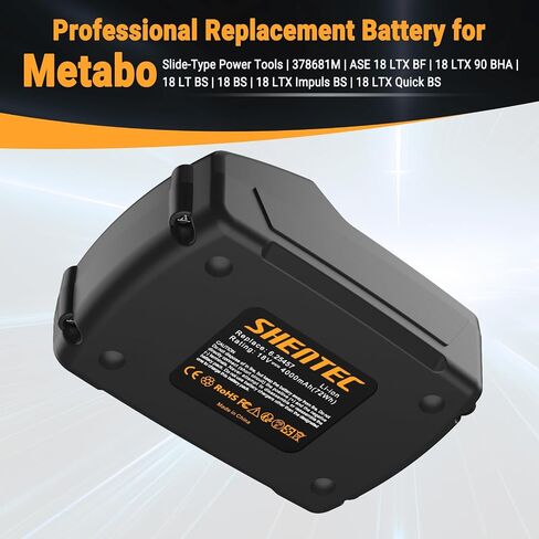 Shentec 4000mAh 18V 4.0Ah Battery Compatible with Metabo ASE 18 LTX BF, 18 LTX 90 BHA, 18 LT BS, 18 LTX Impuls BS Li-ion Slide-Type Power Tools in Saudi Arabia