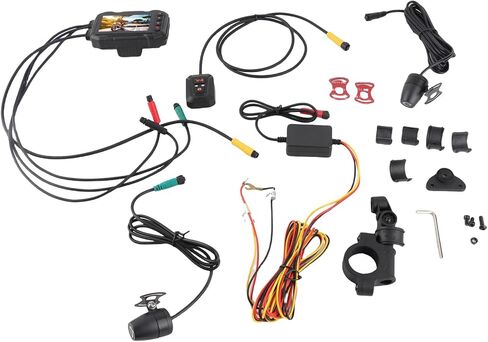 كاميرا داش كام للدراجة النارية 1080 بكسل بعدسة مزدوجة 120 درجة زاوية واسعة مع شاشة IPS 3 بوصة - اتصال واي فاي، تسجيل دائري، رؤية أمامية وخلفية لأمن الدراجة الرياضية in Kuwait