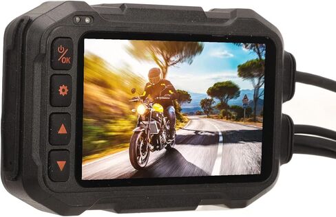 كاميرا داش كام للدراجة النارية 1080 بكسل بعدسة مزدوجة 120 درجة زاوية واسعة مع شاشة IPS 3 بوصة - اتصال واي فاي، تسجيل دائري، رؤية أمامية وخلفية لأمن الدراجة الرياضية in Kuwait
