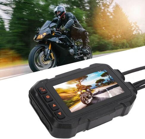 كاميرا داش كام للدراجة النارية 1080 بكسل بعدسة مزدوجة 120 درجة زاوية واسعة مع شاشة IPS 3 بوصة - اتصال واي فاي، تسجيل دائري، رؤية أمامية وخلفية لأمن الدراجة الرياضية in Kuwait