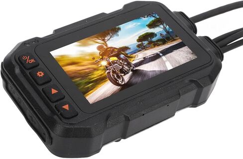 كاميرا داش كام للدراجة النارية 1080 بكسل بعدسة مزدوجة 120 درجة زاوية واسعة مع شاشة IPS 3 بوصة - اتصال واي فاي، تسجيل دائري، رؤية أمامية وخلفية لأمن الدراجة الرياضية in Kuwait