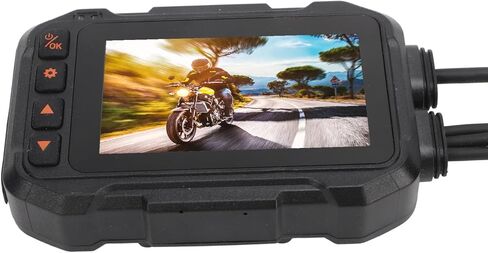 كاميرا داش كام للدراجة النارية 1080 بكسل بعدسة مزدوجة 120 درجة زاوية واسعة مع شاشة IPS 3 بوصة - اتصال واي فاي، تسجيل دائري، رؤية أمامية وخلفية لأمن الدراجة الرياضية in Kuwait