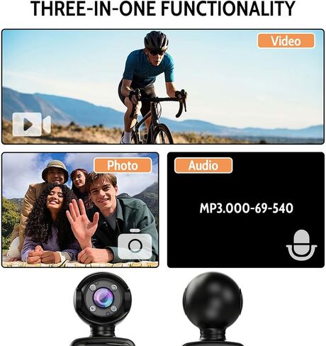 EBTOOLS 1080P Handheld Action Camera, 180 Rotation, Electronic Stabilization, 6 Glass Lens Wide Angle, Night Mode, WiFi Connection, Loop Recording, Handheld Camcorder, with App in Saudi Arabia