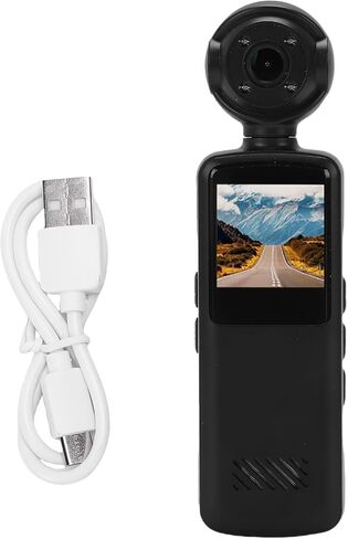 EBTOOLS 1080P Handheld Action Camera, 180 Rotation, Electronic Stabilization, 6 Glass Lens Wide Angle, Night Mode, WiFi Connection, Loop Recording, Handheld Camcorder, with App in Saudi Arabia