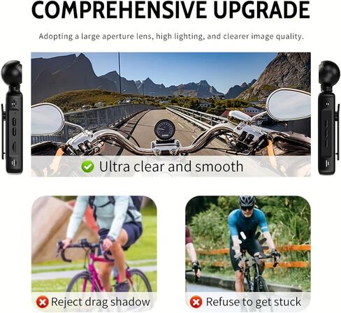 EBTOOLS 1080P Handheld Action Camera, 180 Rotation, Electronic Stabilization, 6 Glass Lens Wide Angle, Night Mode, WiFi Connection, Loop Recording, Handheld Camcorder, with App in Saudi Arabia