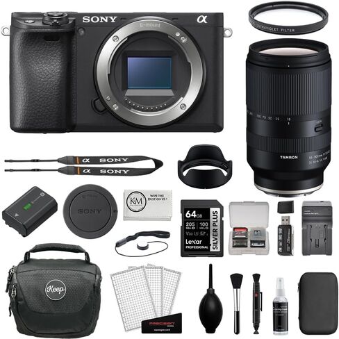 Sony a6400 Mirrorless Camera | Body Only Bundle with Tamron 18-300mm f/3.5-6.3 Di III-A VC VXD Lens for Sony E Mount + 64GB Memory Card + Medium Camera Shoulder Bag + Cleaning Kit (12 Items) in Saudi Arabia