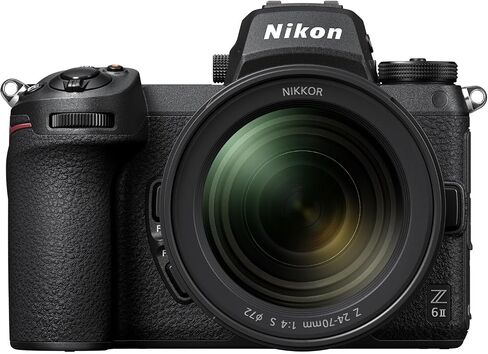 كاميرا Nikon Z6 II بدون مرآة Z مقاس 24-70 مم f/4 S و50-250 مم f/4.5-6.3 VR وعدسة 420-800 مم f/8 + ذاكرة 128 جيجابايت + بطارية إضافية + حقيبة كاميرا + المزيد (حزمة 37 قطعة) (متجددة) in Saudi Arabia