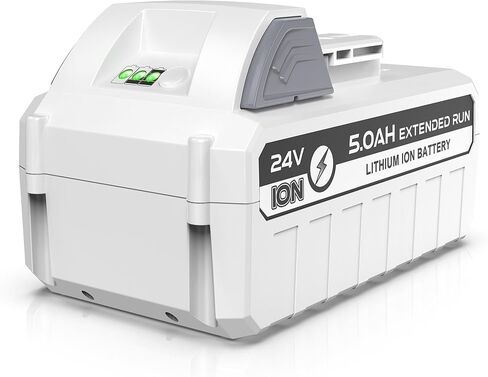 بديل 5.0 أمبير لبطارية SunJoe، بطارية Snow Joe 24V، متوافقة مع جميع أجهزة سلسلة Joe Brands iON+ 24V 24VBAT-LTX 24VBAT-LTW 24VBAT-LTE 24VBAT 24V-X2-SB18 24VBAT-XR in Kuwait
