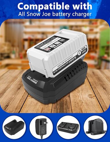 بديل 5.0 أمبير لبطارية SunJoe، بطارية Snow Joe 24V، متوافقة مع جميع أجهزة سلسلة Joe Brands iON+ 24V 24VBAT-LTX 24VBAT-LTW 24VBAT-LTE 24VBAT 24V-X2-SB18 24VBAT-XR in Kuwait