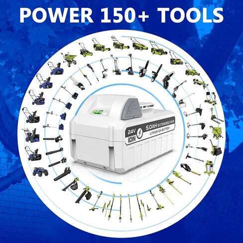 بديل 5.0 أمبير لبطارية SunJoe، بطارية Snow Joe 24V، متوافقة مع جميع أجهزة سلسلة Joe Brands iON+ 24V 24VBAT-LTX 24VBAT-LTW 24VBAT-LTE 24VBAT 24V-X2-SB18 24VBAT-XR in Kuwait